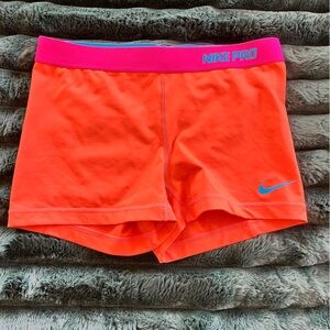 Nike Pro Orange and Pink Active Shorts
